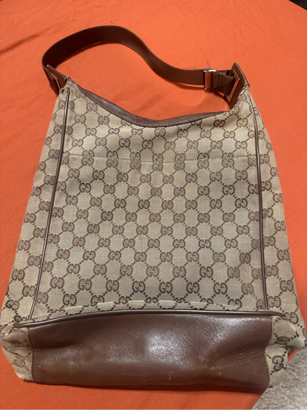 Gucci Beige and Brown GG Canvas Shoulder Bag for Men